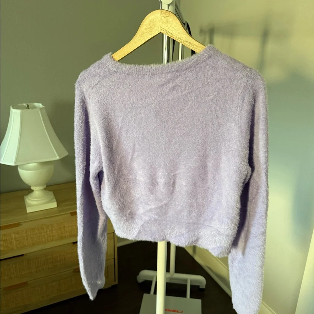 NEW The Drop Purple Fuzzy‎ Sweater Size L